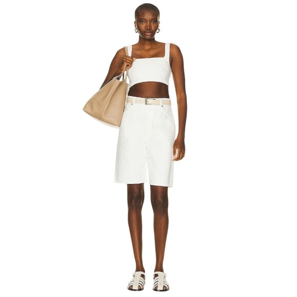 Loulou Studio Isu Shorts in Ivory 25 New Womens Bermuda Long Knee - Picture 1 of 15